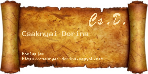 Csaknyai Dorina névjegykártya
